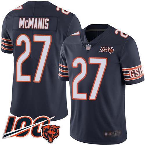 Chicago Bears Limited Navy Blue Men Sherrick McManis Home Jersey NFL Football #27 100th Season->nfl t-shirts->Sports Accessory